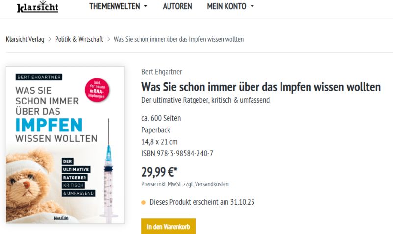 Ehgartner Impfung Buch