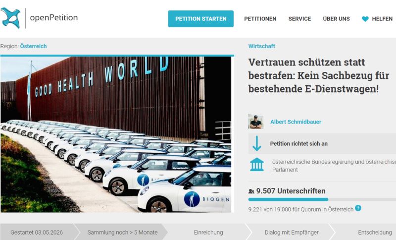 Petition E Dienstwagen