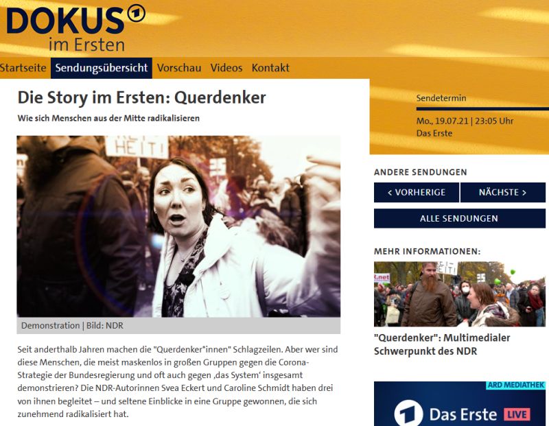 Querdenker Doku ARD 2021