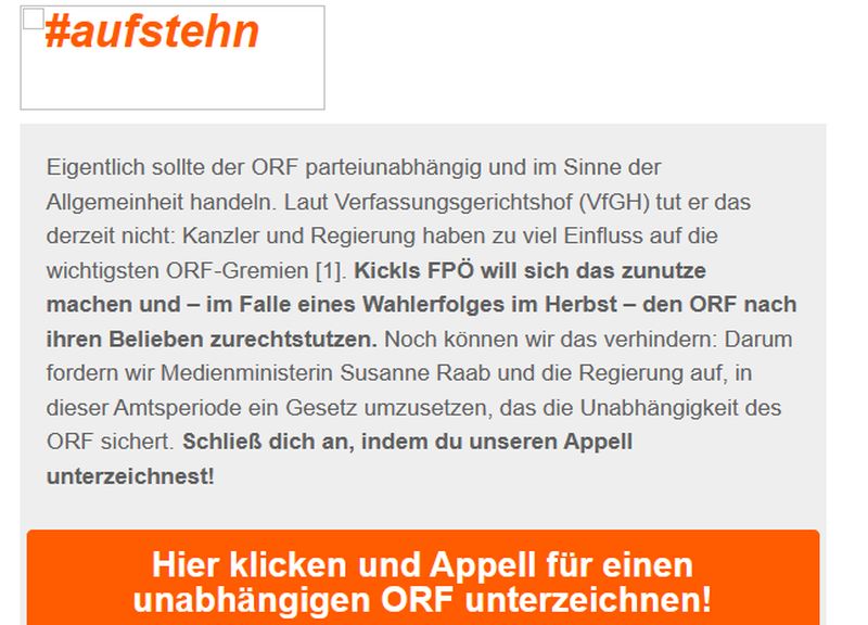 aufstehn ORF FPÖ